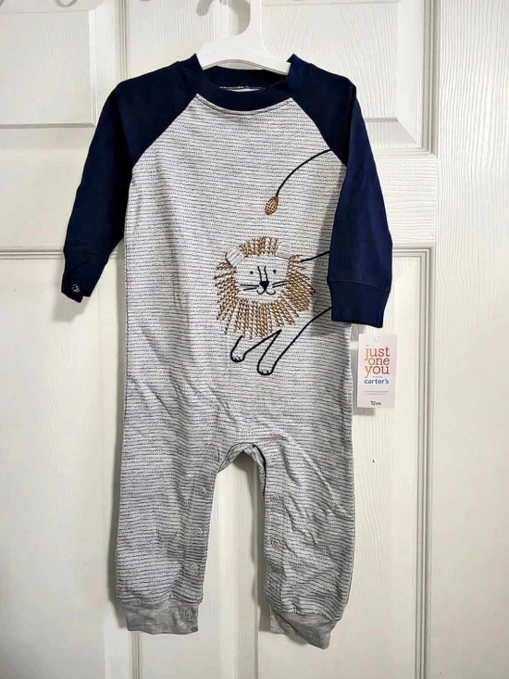 Carter's Baby 12M Gray & Blue NWT Footie